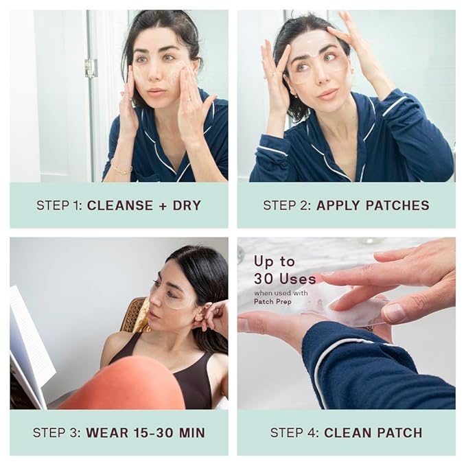 Dermaclara Eye & Mouth Patches - Anti-Wrinkle Silicone Patches for Smile Lines & Under Eye, Overnight Face Pads for Women & Men for Laugh & Frown Lines, Anti Aging, Reusable up to 30 Times - 4 Patches