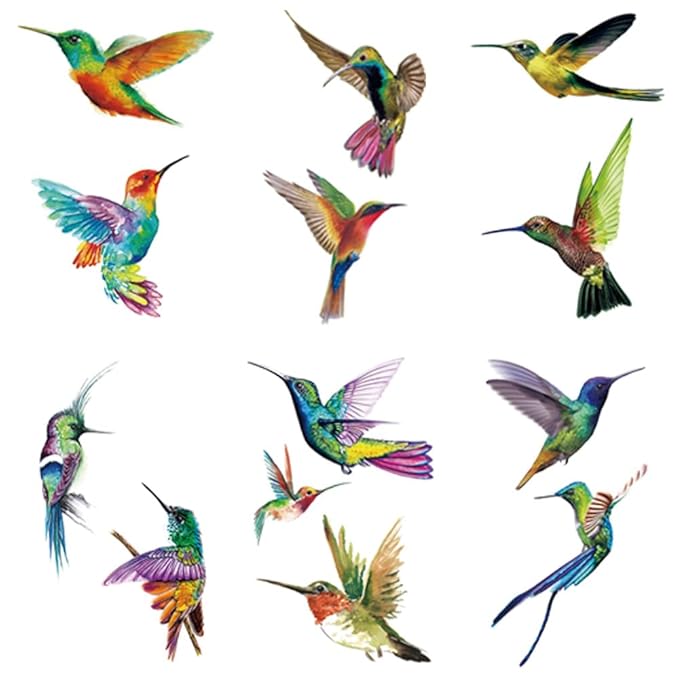 Weetuu 24 sheets hummingbird temporary