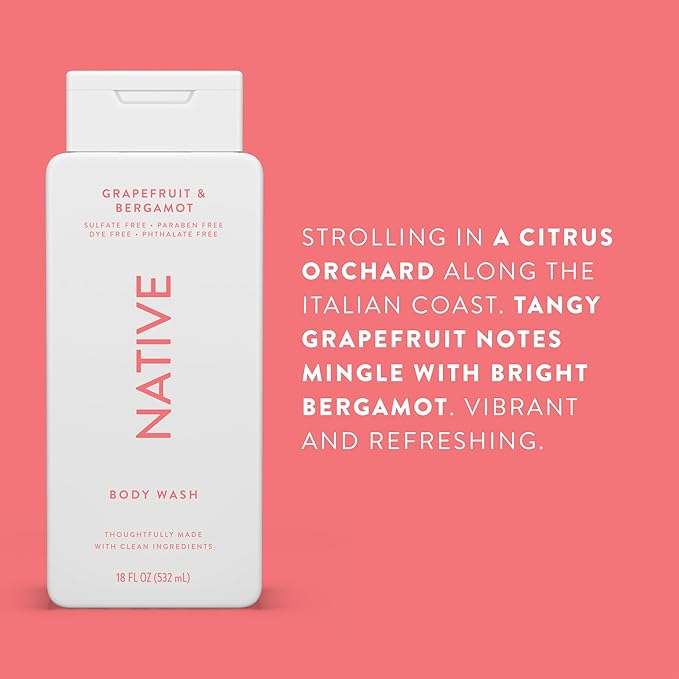 Native Body Wash Contains Naturally Derived 18 oz