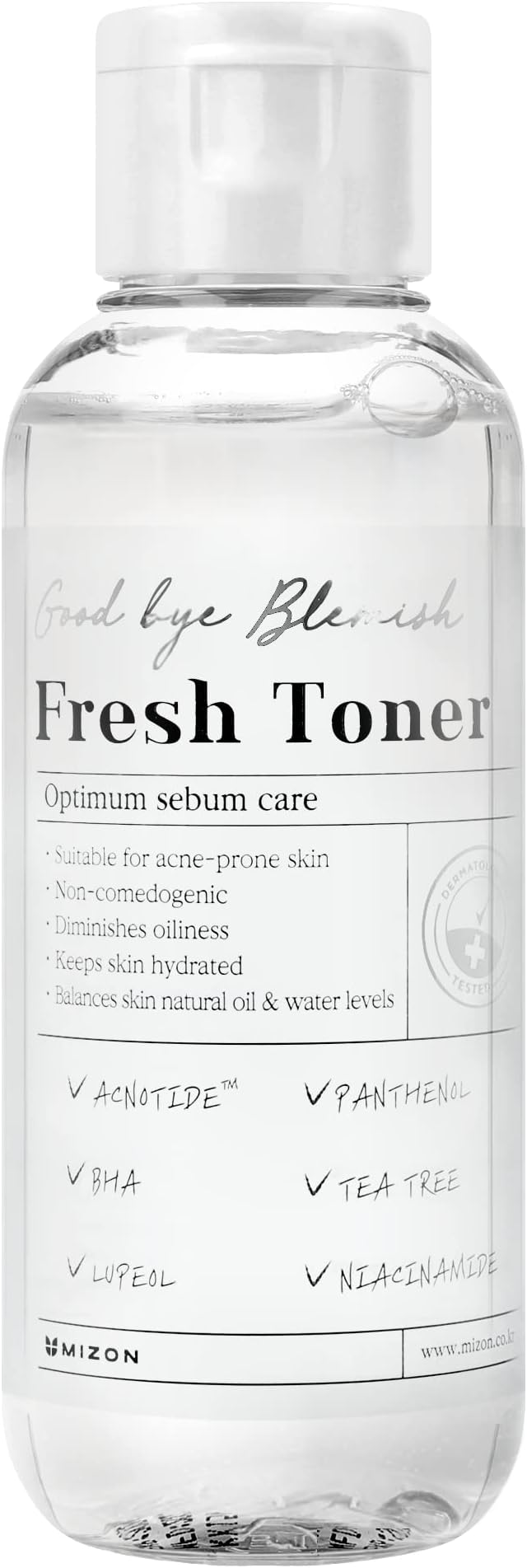 MIZON Goodbye Blemish Fresh Toner, BHA,