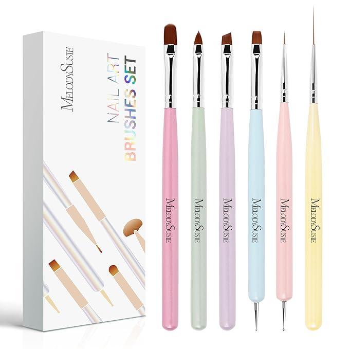 MelodySusie Nail Art Brushes Set,6pcs