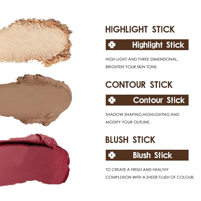 Blush Stick, Matte Cream Blush Stick for Cheeks, Stick,