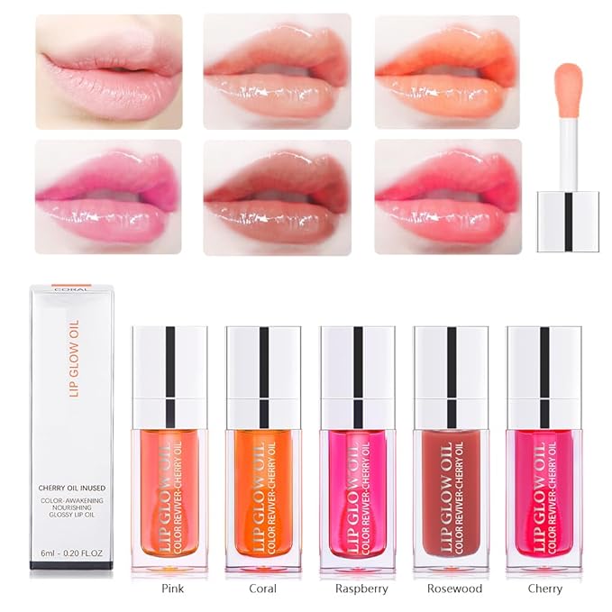 Hydrating Lip Glow Oil, Moisturizing Lip Glow Oil, Lip