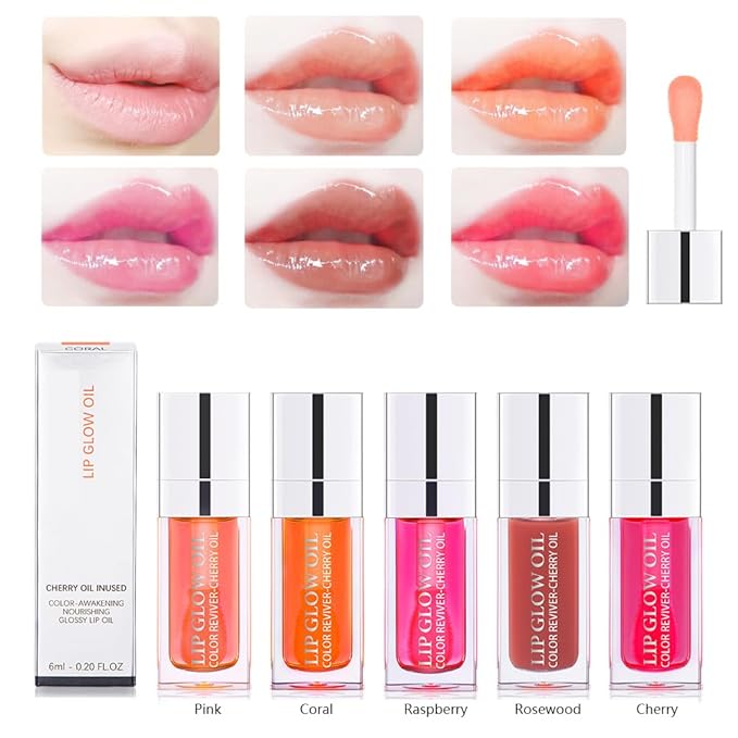 Hydrating Lip Glow Oil, Moisturizing Lip Glow Oil, Lip