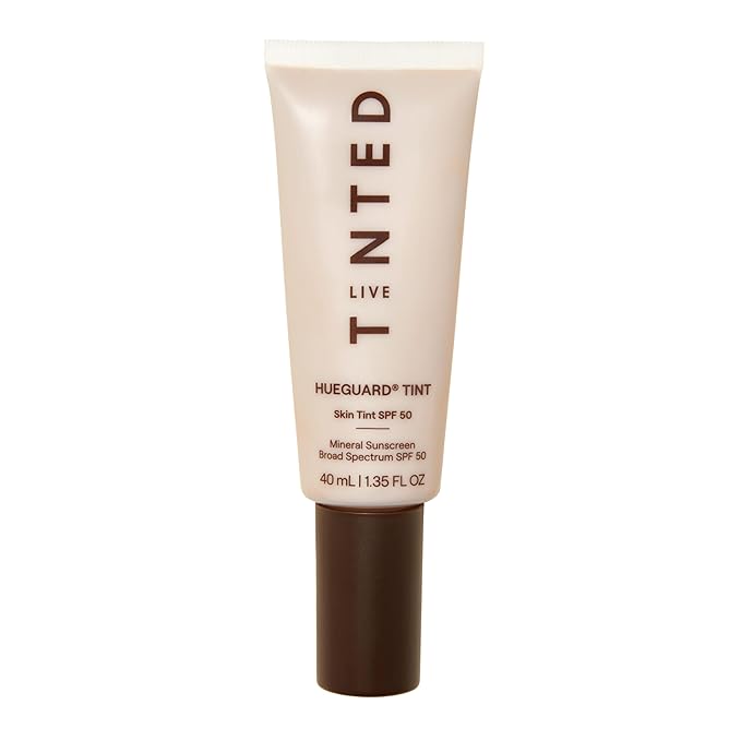 Live Tinted Hueguard Skin Tint SPF 50 - Tinted Mineral Sunscreen with Light-Medium Buildable Coverage With a Hydrating and Radiant Finish - Water and Sweat Resistant, 1.35 fl oz - Shade 10