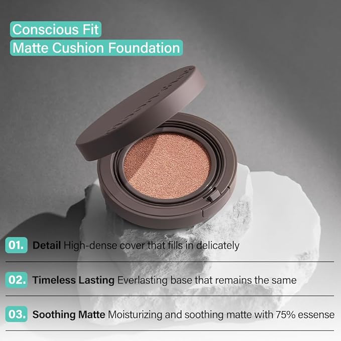 MOONSHOT KOREA Matte Fit Cushion Foundation Full Coverage Face,