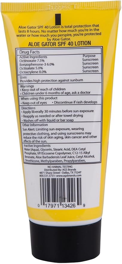 Aloe Gator SPF 40 Lotion