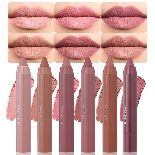 BINGBRUSH Crayon Matte Longwear Lipstick Pack Set,Moisture Sm