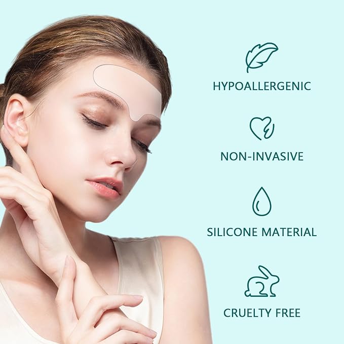 2PCS Reusable Forehead Wrinkle Patches Silicone Forehead Patches Anti-Wrinkle, Wrinkles Treatment for Wrinkles & Fine Lines, Non Invasive Reusable Wrinkle Smoothers