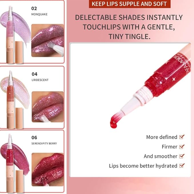 Glitter Lip Gloss Long Lasting Peal Shimmer Liquid Lip