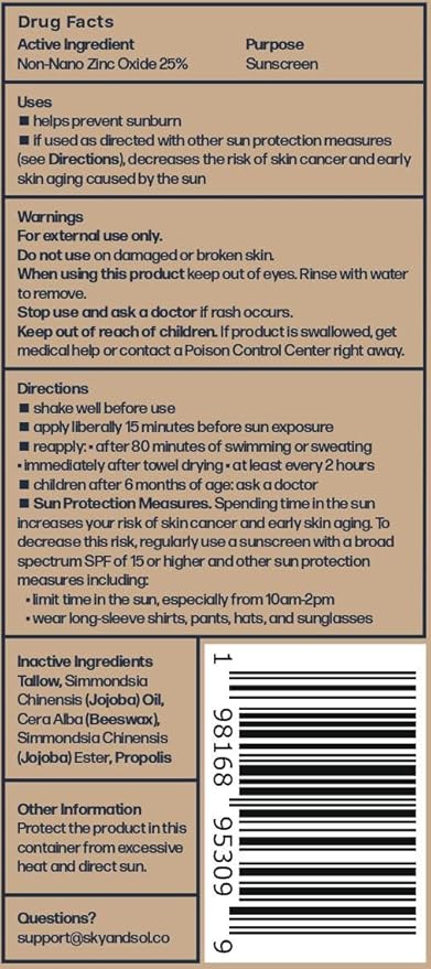 Natural Mineral Sunscreen SPF 50 2.82 oz: Natural Tallow & Zinc Oxide, Reef Safe, Water Resistant, Fragrance-Free, Non-Greasy Formula for Face and Body