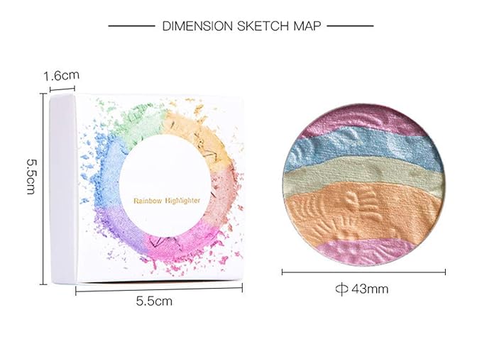 Pro 6 Colors 3D Baked Rainbow Highlighter Eyeshadow