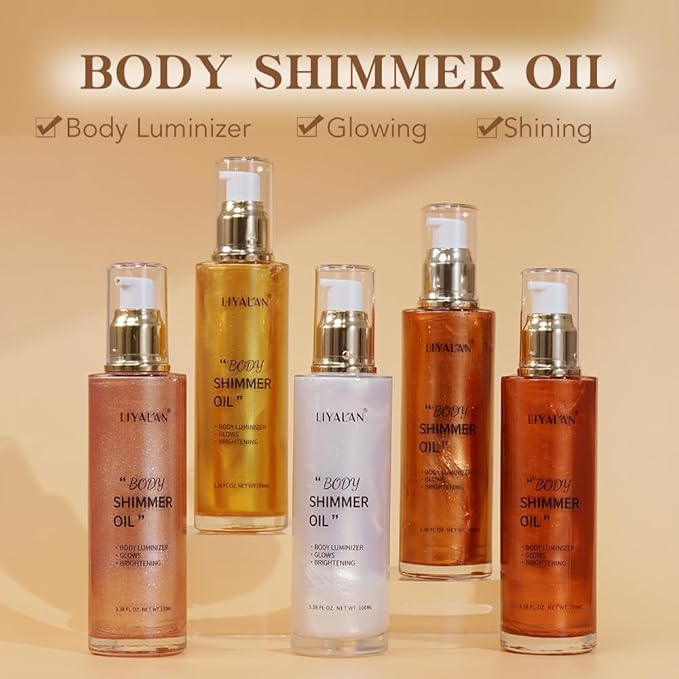 Liyalan Shimmer Body Oil Rose Gold