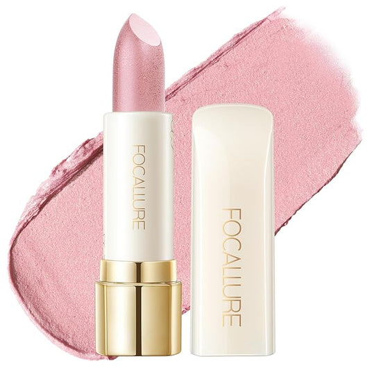 FOCALLURE Moisturizing Shiny Lipstick,Pearl Shimmery Finish,Hydrating Tinted Lip