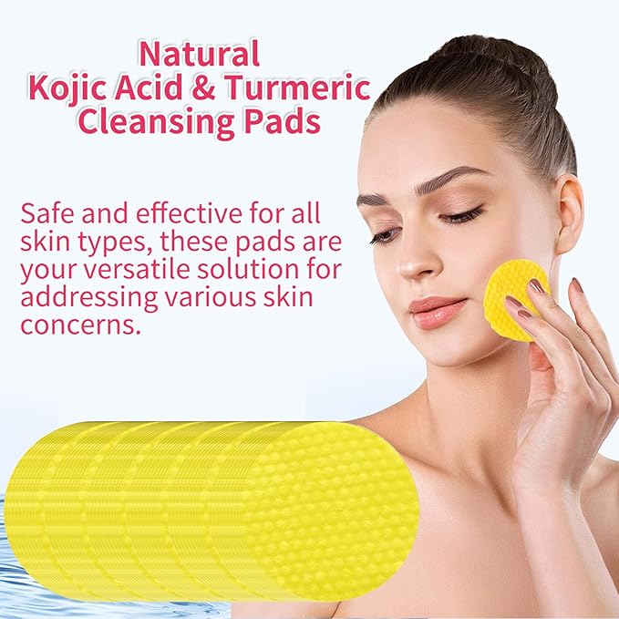 40 PCS Turmeric Kojic Acid Cleansing Pads,Turmeric