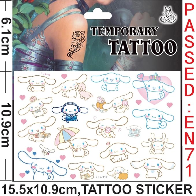 Cinnamorol tattoos stickers for kids,