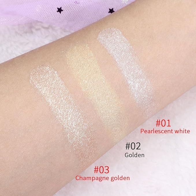 evpct Pearl White & Champagne Gold Face Highlighter