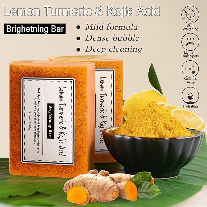 2PCS Lemon Turmeric & Refreshing Soap,