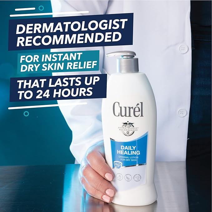 Curél Daily Healing Body Lotion for Dry Skin, Repairs Dry Skin and Retains Moisture, Body and Hand Lotion, 20 Ounce, with Advanced Ceramides Complex