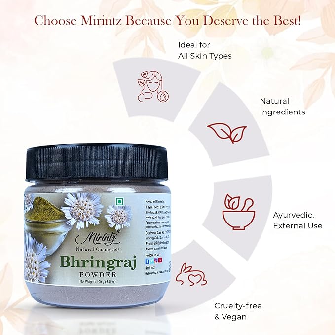 100% Natural Bhringraj Powder | (100 gms) False Hair Mix