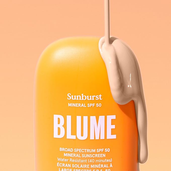 Blume Sunburst Broad Spectrum SPF 50 Mineral Sunscreen - Hydrating & Soothing Face Sunscreen with Zinc Oxide and Niacinamide - Tailored For Sensitive Skin - Vegan (1.7 Ounce)