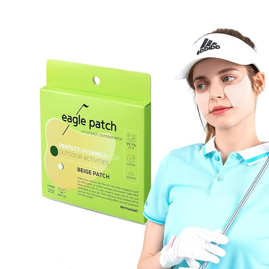 UV Protection Golf Patch (Beige, 4 PCS)- Hydrating Sunscreen Gel Facial Patches for Outdoor Activities, Skin Care Sunblock for Golfers