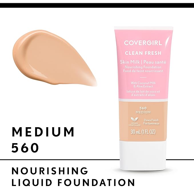 COVERGIRL, Clean Fresh Skin Milk Foundation, Medium, 1 may vary)