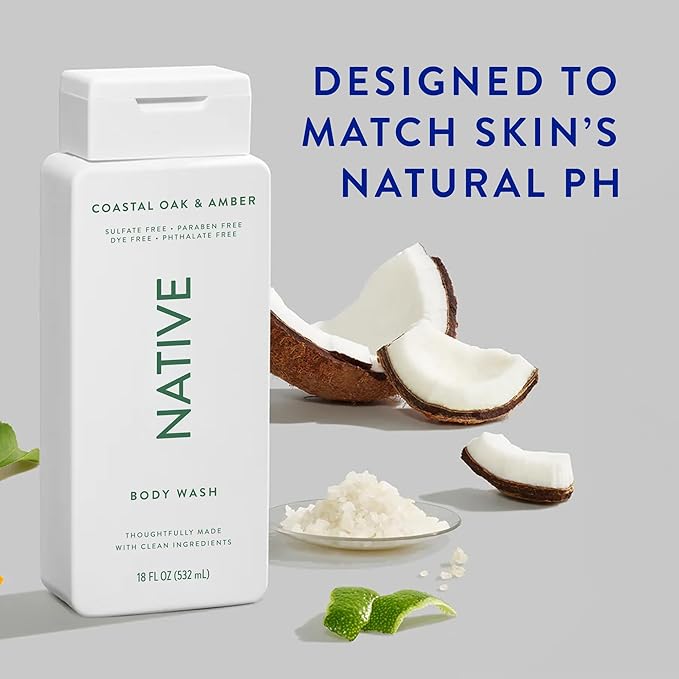 Native Body Wash Contains Naturally Derived 18 oz