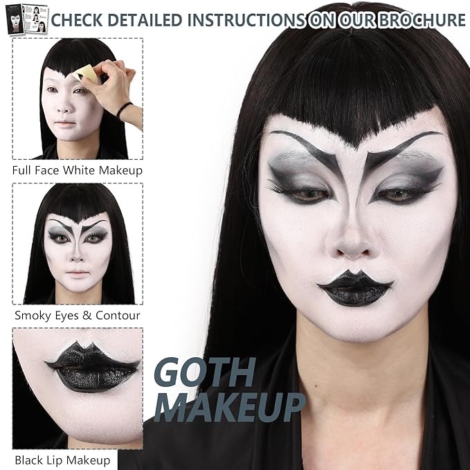 Halloween Goth Makeup, Complete Goth Make Up Set