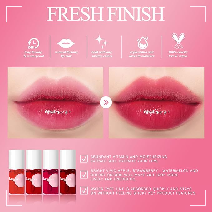 Lip Tint Stain Set, Lip Stain Long Lasting Lip