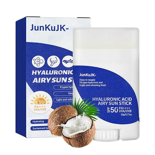 Hyaluronic Acid Face Sunscreen Stick SPF 50 + PA++++,Non-Greasy Sunstick Roll on Sunscreen Face Stick,Moisturizing Sun Screen Long-lasting Stick Sunscreen for Face & Body