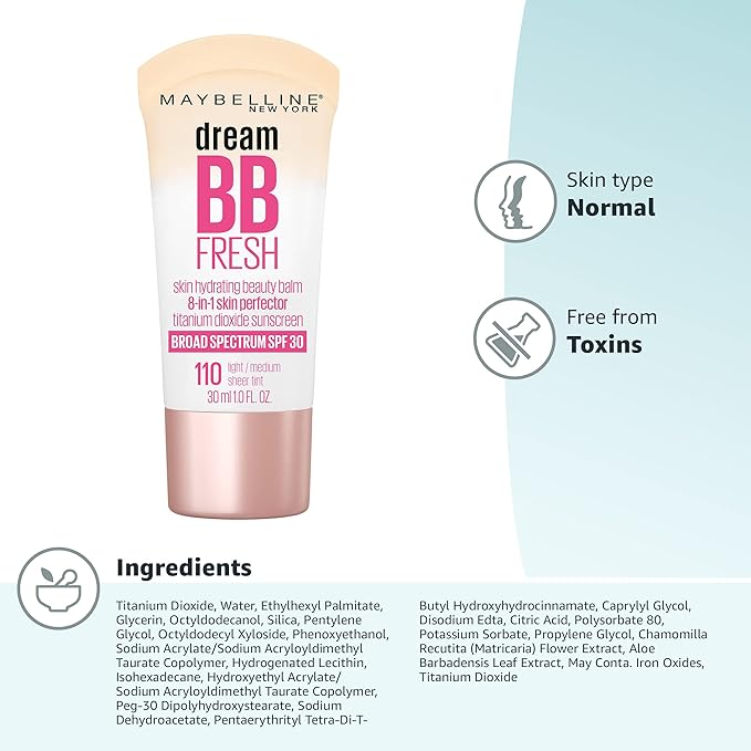 Maybelline Dream Fresh Skin Hydrating BB cream, 8-in-1 Fl Oz