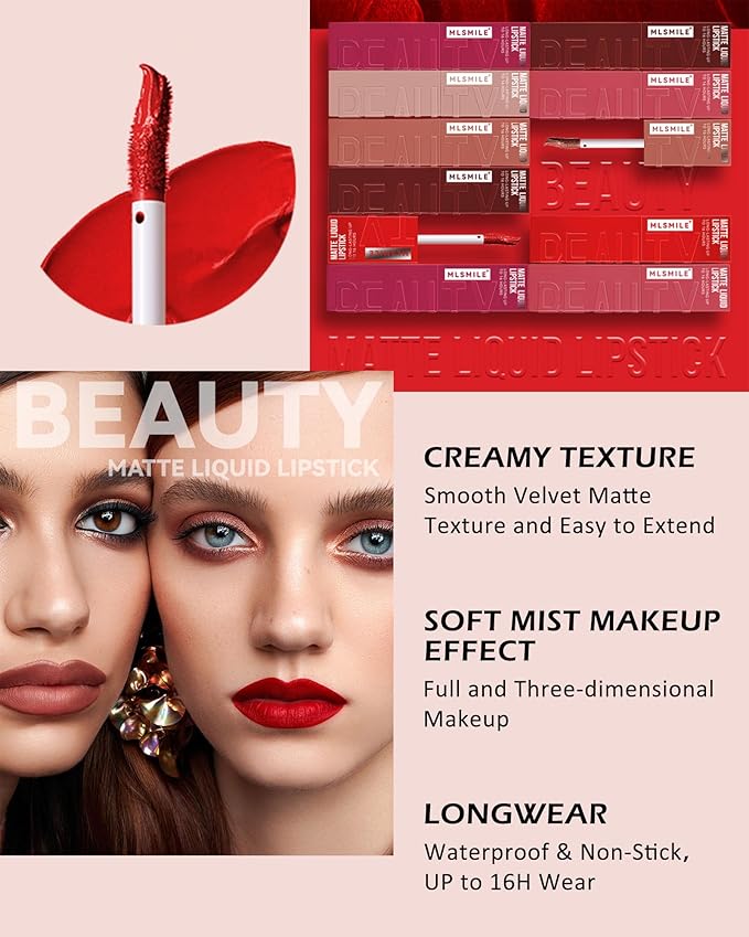 Matte Liquid Lipstick for Women, 1Pcs Highly Pigmented Lipstick