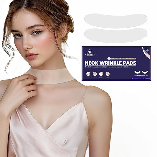 Neck Silicone Wrinkle Patches Reusable for Wrinkles Treatment, Anti Aging Wrinkle Pads Overnight, 2 Patches