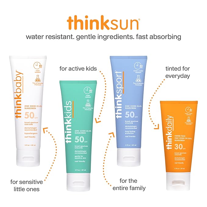 Thinkdaily Tinted Sunscreen for Face, SPF 30, 24.25% Zinc Oxide, 2 Oz, Safe, Natural, Water Resistant Reef Safe Sunscreen, All Skin Tones, Broad Spectrum UVA/UVB Sun Screen for Sun Protection