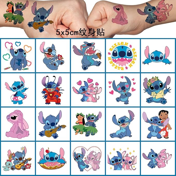 40pcs stitch temporary tattoos stickers