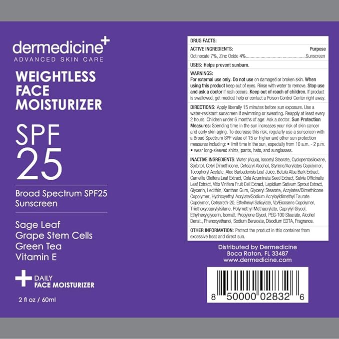 Weightless Daily Face Moisturizer Zinc