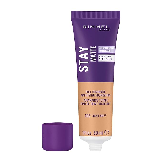 Rimmel London Stay Matte Liquid Mousse - 102 Control, Oil-Free, 1oz