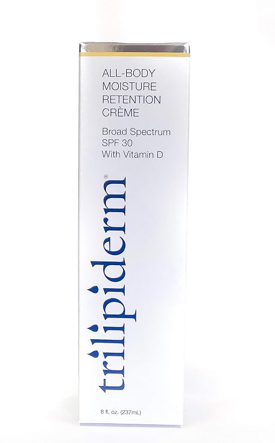 Trilipiderm Moisturizing Sunblock 8oz All Day Hydration for Body and Face, Vitamin D Enriched Broad Spectrum Sunscreen, Two Pack