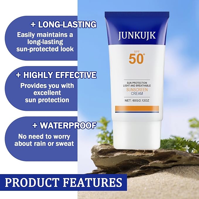 Face Sunscreen SPF 50+ PA+++,No Sticky Tinted Sunscreen for Face,Lightweight Long Lasting Travel Size Sunscreen Cream,Waterproof Face Moisturizer Hydrating Facial Sunscreen Lotion for Women Men