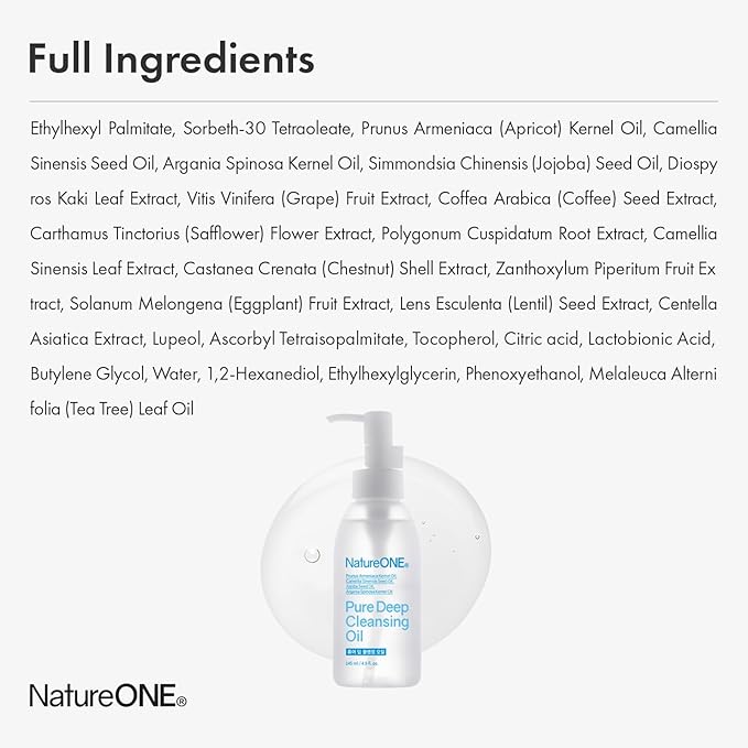 Pure Deep Cleansing Oil with AHA+PHA, Argan, Jojoba Oil, Centella Asiatica, Blackhead Remover, Oil Based Cleanser for Face, Sebum Control, Pore Cleaner, kbeauty Skincare, 145ml, 4.9 fl. oz.