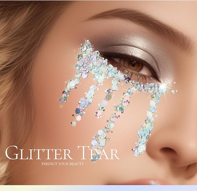 Teenitor body glitter, silver glitter,