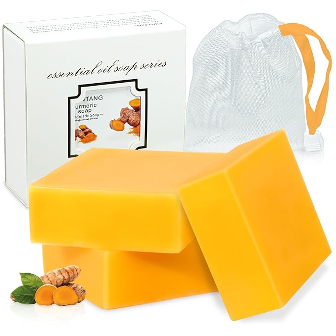 3Packs Turmeric Soap Bar, Organic Tumeric