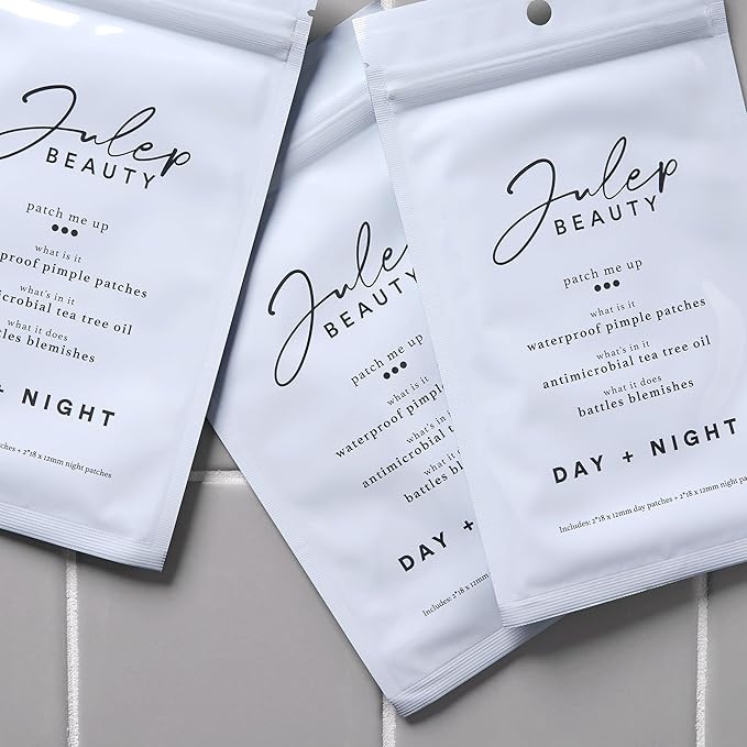 Julep Patch Me Up Waterproof Pimple Patches – 72 Hydrocolloid Acne Patches with Tea Tree Oil, Ultra-Thin Day & Potent Night, Reduces Blemishes & Scarring – 48 8mm & 24 12mm Patches
