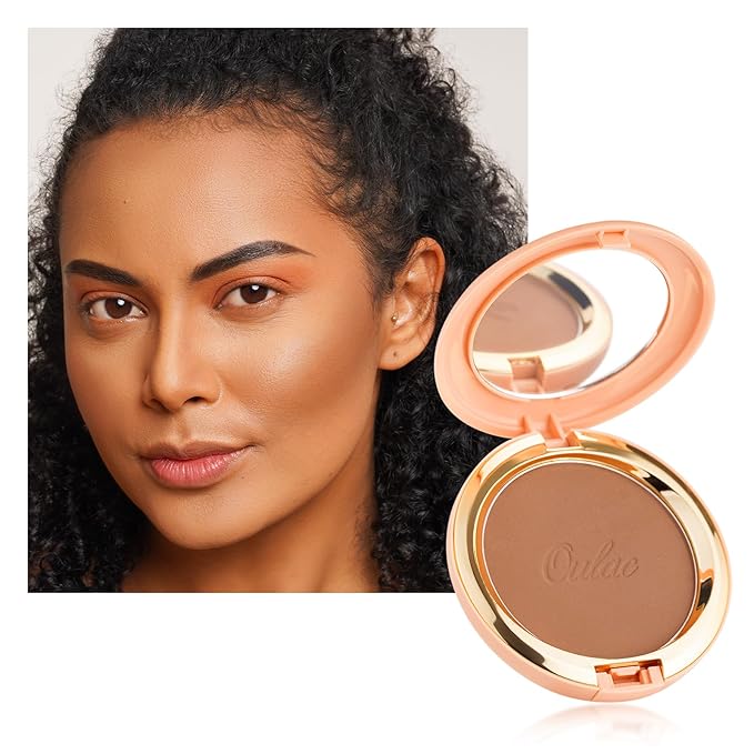 Oulac Matte Bronzer Powder Face Makeup with Mirror Cruelty-Free BS03