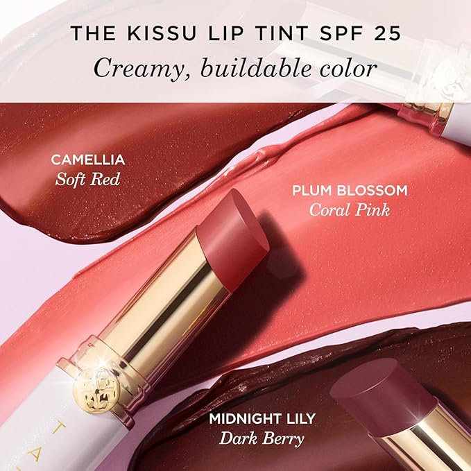 The Kissu Lip Tint SPF 25 - Plum Blossom | Hydrating Tinted Lip Sunscreen, 0.14 oz