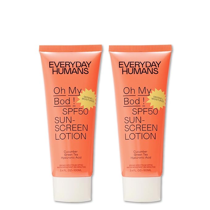 Everyday Humans Oh My Bod SPF50 Face & Body Sunscreen Lotion 3.4 oz - Pack of 2