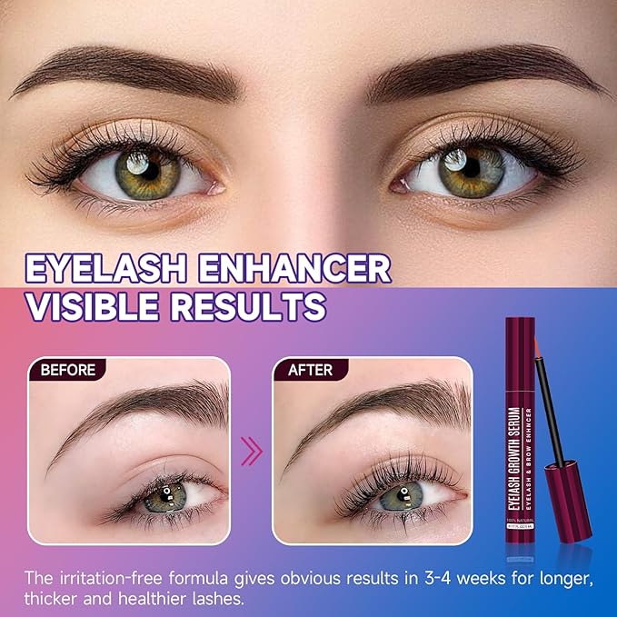 Eyelash Growth Serum, Lash Serum for Eyelash Growth & Enhancing, Advanced Formula for Natural Lashes or Lash Extensions & Brows (0.17 FL OZ)