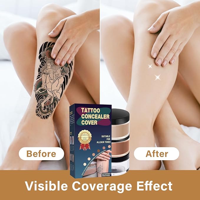 Tattoo Cover Up, Waterproof Makeup Concealer with 2 Waterproof Concealer(*2) 20g