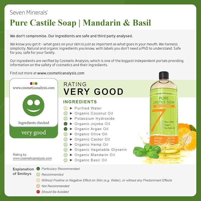 Pure Castile Soap, Mandarin Basil -